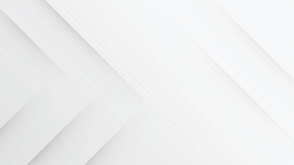 Abstract white and gray geometric background. Diagonal shiny stripe lines and soft shadows. Backdrop for presentation deck slides, website headers, branding, packaging, banners, templates layouts.