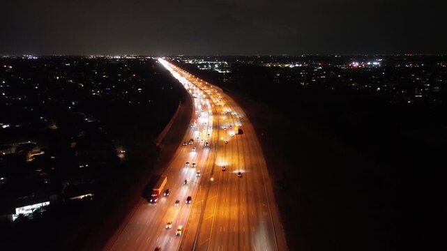 An incredible drone video of night traffic on I95.