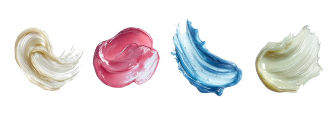 A stunning, hyper-realistic close-up of a glossy, translucent gel smear, perfectly isolated set on a high-quality PNG with a transparent background. The image captures the slick, wet texture and juicy