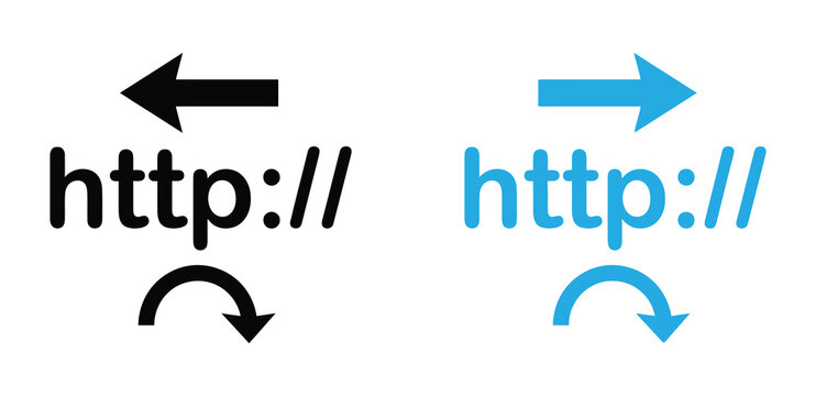 https icon Sign set. HTTP to HTTPS secure web connection upgrade icons. Url web vector icons set. 