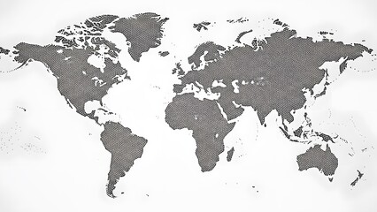 Naklejka premium Abstract dotted world map on a white background.