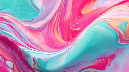Vibrant Abstract Fluid Art Colorful Swirls
