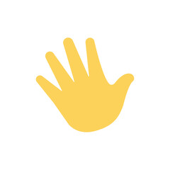 Obraz premium waving hand palm fingers hello high five emoji symbol sign icon vector illustration isolated flat greeting