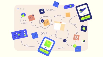 Collection of Digital Marketing and Communication Icons, Technology and Online Media Concept