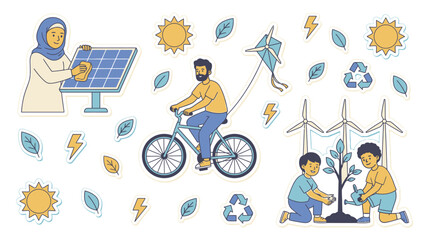 Diverse People Engaging in Eco-Friendly Activities for a Sustainable Future.