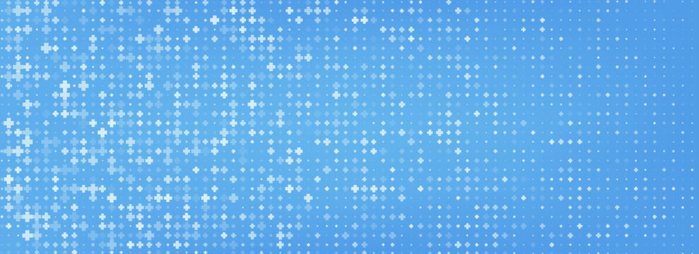 Abstract Light Blue Medical Background with Math Grid and Cross Pattern. Clean, sterile template for pharma UI, presentations, or healthcare interfaces.Eps10