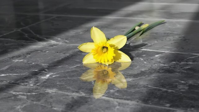  camera rounds the flower as the petals of flower sway and wave with wind 4K