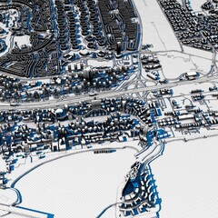 Dubai Marina United Arab Emirates Cityscape 3D Rendering Map