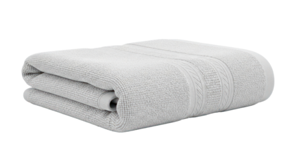 Gray Folded Towel Isolated on Transparent Background