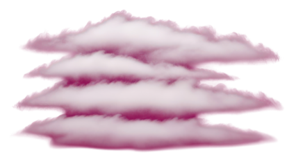 Pink Clouds Stacked Isolated on Transparent Background