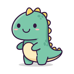 Obraz premium Adorable Cartoon Dinosaur Illustration