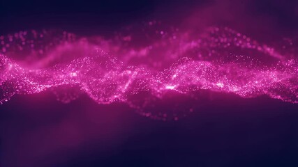 Abstract pink glowing wave of particles flowing in a mesmerizing pattern. Represents digital technology, creativity, and modern aesthetics - Powered by Adobe
