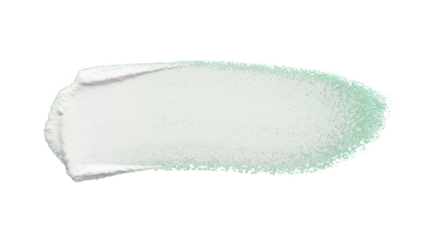 White and green cosmetic cream smudge isolated on transparent background