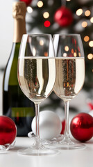 Cute Happy New Year Greeting Card with Adorable Characters and Festive Elements