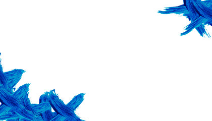 Dynamic abstract blue paint brush mark, isolated transparent PNG, versatile decorative element for modern banner, birthday, poster designs.