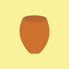 Ceramic empty vase vector illustration