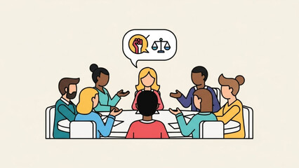 Diverse Group of People Discussing Social Media on Couch