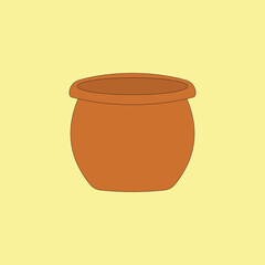 Ceramic empty flower pot vector illustration