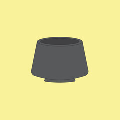 Dark grey flower pot vector illustration