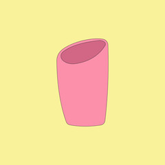 Pink table flower pot vector illustration. House interior decoration