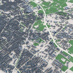 Bologna City Italy 3D Rendering Map