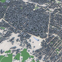 Bologna City Italy 3D Rendering Map
