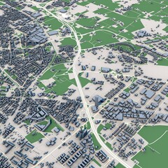 Bologna City Italy 3D Rendering Map