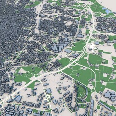Bologna City Italy 3D Rendering Map