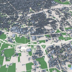 Bologna City Italy 3D Rendering Map