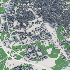 Bologna City Italy 3D Rendering Map