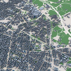 Bologna City Italy 3D Rendering Map