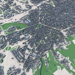 Bologna City Italy 3D Rendering Map