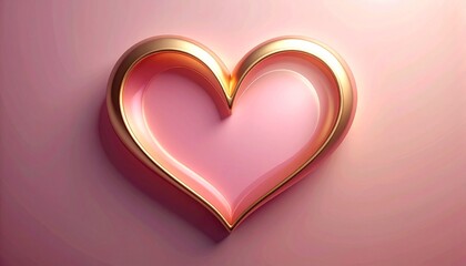 golden heart on red background