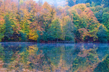 Autumn scenery in Yedig&ouml;ller, reflections and the waltz of colors in nature