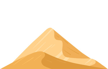 Minimal flat vector illustration of a sandy desert mountain dune with smooth slopes and warm beige tones. Clean isolated background, ideal for nature, landscape, travel, and background design use.