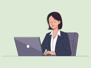 Professional Woman at Work, Office Work Concept