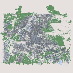 Brescia City Italy 3D Rendering Map