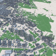 Brescia City Italy 3D Rendering Map