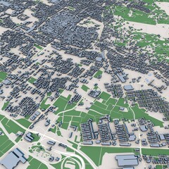 Brescia City Italy 3D Rendering Map