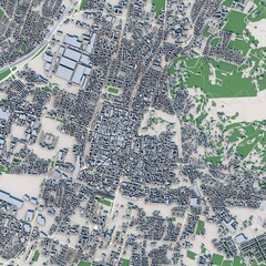 Brescia City Italy 3D Rendering Map