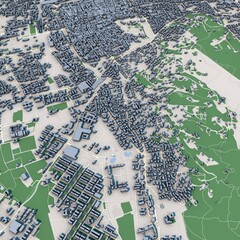 Brescia City Italy 3D Rendering Map