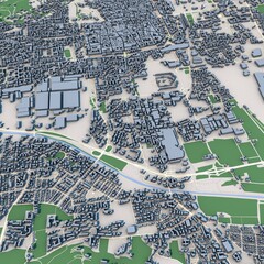 Brescia City Italy 3D Rendering Map