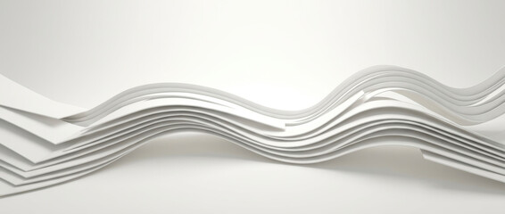 Abstract background technology design digital modern concept with white paper wave layer flowing minimal curve pattern surface clean backdrop Abstract technology background concept
