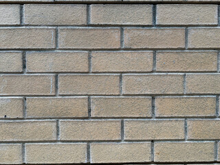 Fototapeta premium Close-up view of brick wall on building exterior.
