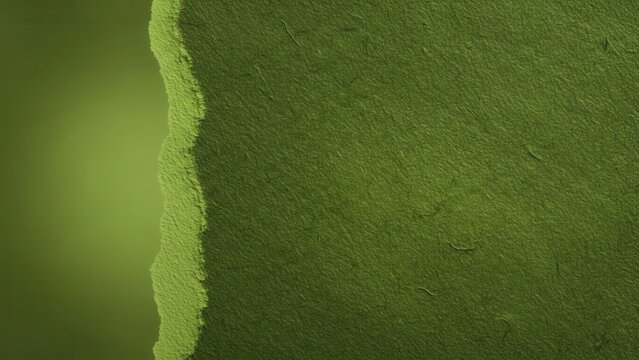 Vertical torn matcha paper texture with rough edge organic background