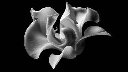 Elegant Black and White Floral Photography Featuring Delicate Petals and Curves