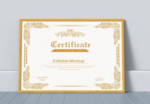 Editable Certificate Mockup