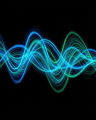 Modern digital technology background with abstract wave design concept glowing energy line on dark screen, futuristic motion pattern feeling dynamic flow Abstract technology background concept