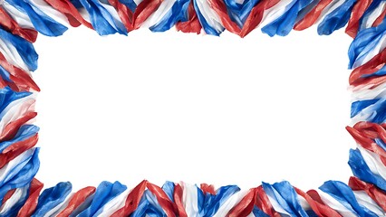 Colorful Fabric Frame with Waving Red and Blue Cape Style Design