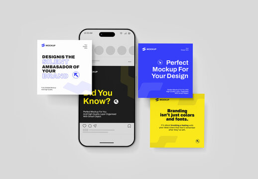 Social Media Post with Banner Mockup